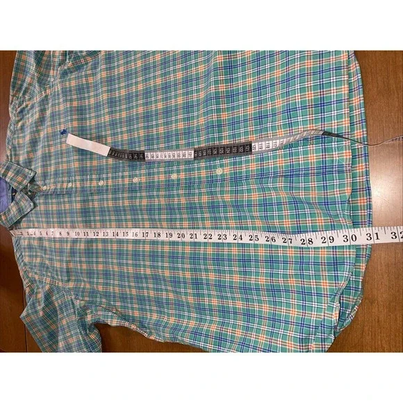 Ralph Lauren 100% Cotton Stretch Shirt Men L Colorful Plaid Long Sleeve Preppy - Picture 5 of 7